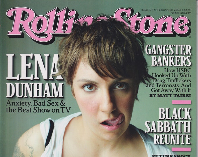 Rolling Stone February 28, 2013 Lena Dunham, Black Sabbath, Al Gore, Gangster Bankers  (Magazine: Music, Commentary)