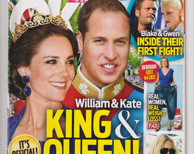 OK! August 15, 2016 Prince William, Princess Kate, Blake Shelton, Gwen Stefani, Kim Zolciak (Magazine: Celebrity, Gossip)