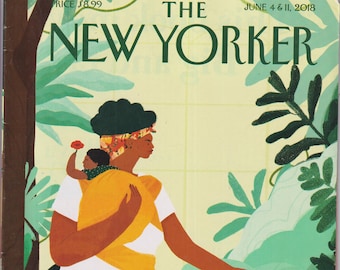 The New Yorker June 4-11, 2018 Nurture Cover, Philip Roth, Chimamanda Ngozi Adicie's Global Fame (Magazine: General Interest)