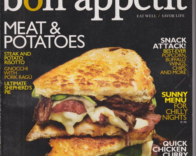Bon Appetit February 2010 Meat & Potatoes, Winter Soups, Pastas and Stews  (Magazine: Recipes,  Cooking)