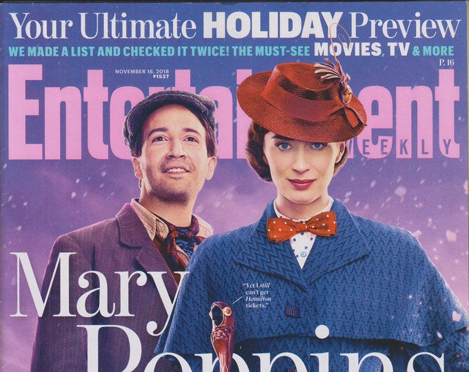 Entertainment Weekly November 16, 2018 Emily Blunt, Lin-Manuel Miranda Mary Poppins Returns (Magazine: TV & Movies, Celebrity)