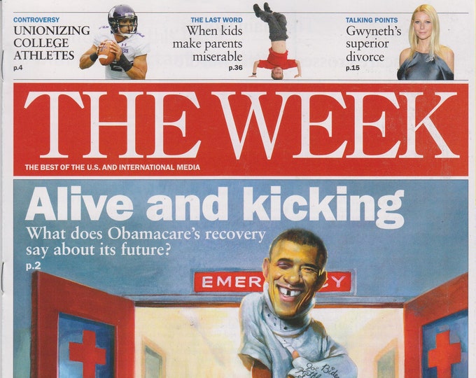 The Week April 11, 2014 Obamacare, College Athletes, Parenting, Gwyneth Paltrow  (Magazine: News, Current Events)