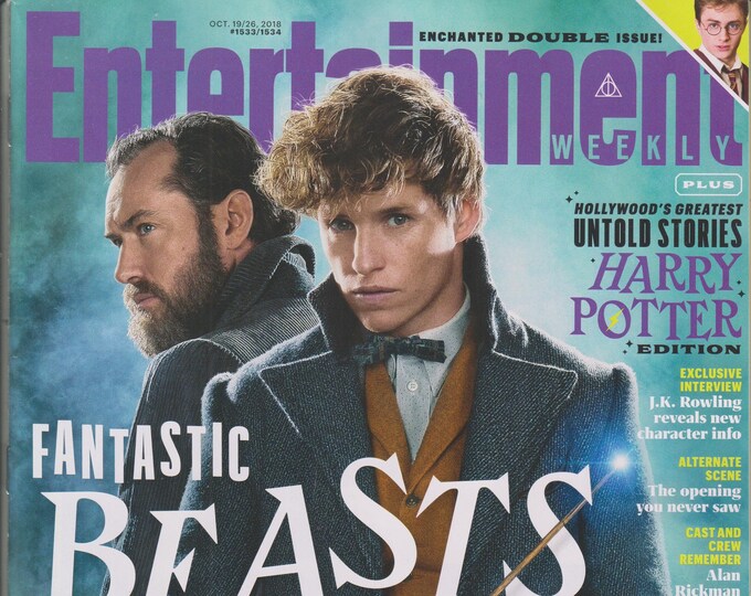 Entertainment Weekly  October 19/26, 2018 Jude Law & Eddie Redmayne Fantastic Beasts, Harry Potter