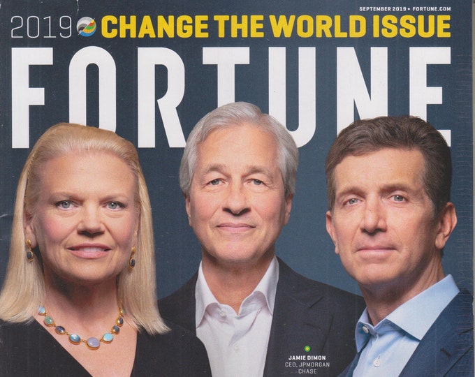 Fortune September 2019 Ginni Rometty, Jamie Dimon, Alex Gorsky Change the World Issue  (Magazine: Finance, Business)