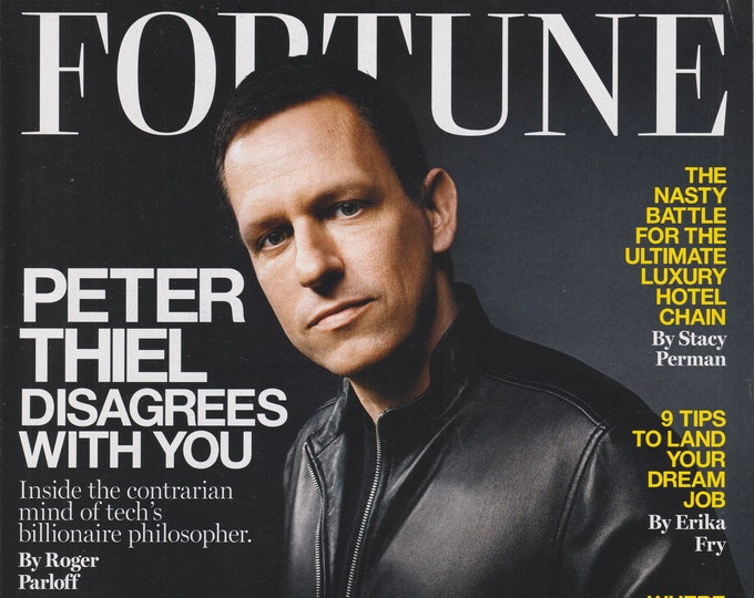 Fortune September 22, 2014 Peter Thiel Disagrees WIth You, Google, Oil Stocks  (Magazine: Business, Finance)