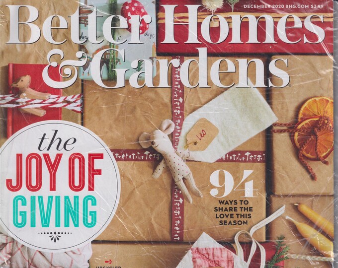 Better Homes & Gardens December 2020 The Joy of Giving  (Magazine: Home  and Garden)