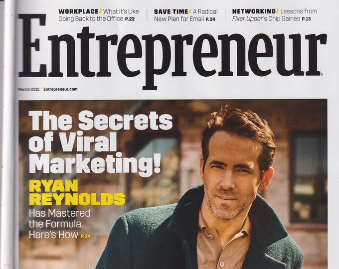 Entrepreneur March 2021 Ryan Reynolds The Secrets of Viral Marketing! (Magazine, Business)