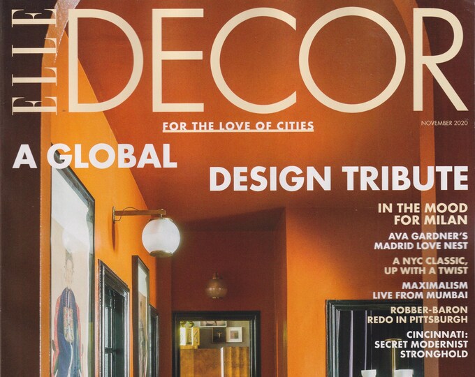 Elle Decor November 2020 A Global Design Tribute   (Magazine: Home Decor)