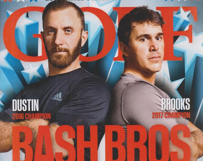 Golf June 2018 Bash Brothers Dustin Johnson 2016 Champion, Brooks Koepka 2017 Champion (Magazine: Golf, Sports)