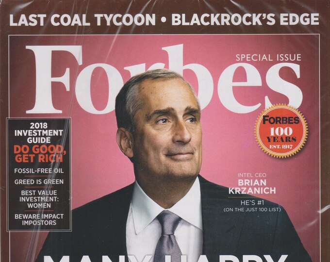 Forbes December 26, 2017 Intel CEO Brian Krzanich, Last Coal Tycoon, Blackrock (Magazine: Business, Finance)