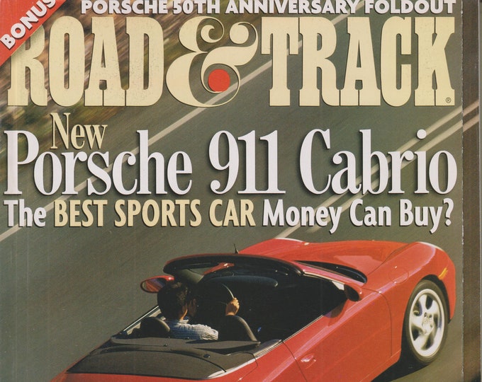 Road & Track June 1998 New Porsche 911 Cabrio - Porsche's 50th Anniversary Foldout (Magazine: Cars, Automotive)