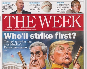The Week March 30, 2018 Donald Trump, Robert Mueller, Putin, Baseball, Stephen Hawking (Magazine: News, Politics)