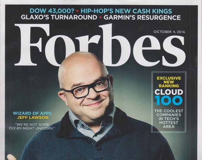 Forbes October 4, 2016 Jeff Lawson Wizard of Apps, Cloud 100, Hip-Hop's Cash Kings (Magazine: Business, Finance)