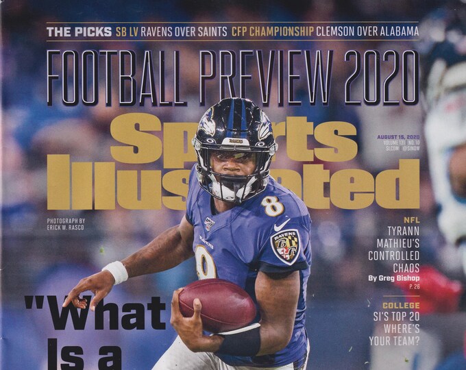 Sports Illustrated August 15, 2020 Lamar Jackson  Football Preview 2020  (Magazine: Sports)