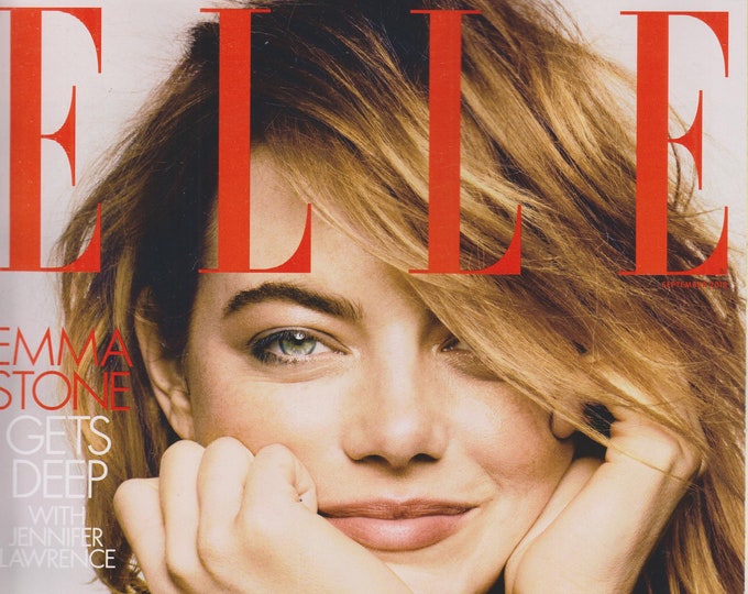 Elle September 2018 Emma Stone Gets Deep With Jennifer Lawrence (Magazine: Fashion)