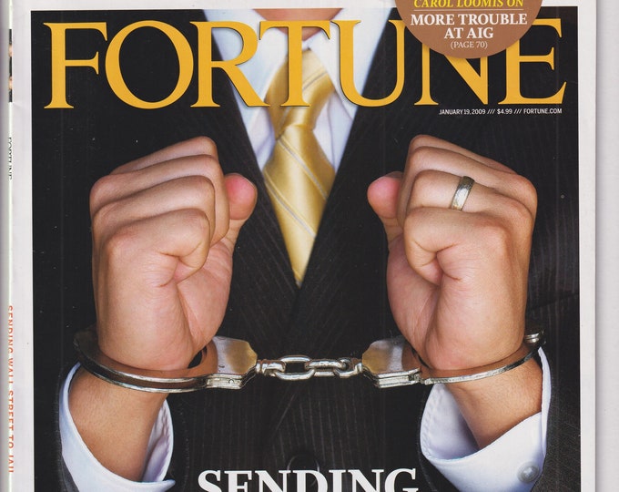 Fortune January 19, 2009 Sending Wall Street To Jail, Madoff, AIG (Magazine: Business, Finance)