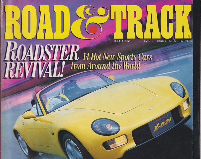 Road & Track July 1992 Roadster Revival! 14 Hot New Sports Cars From Around The World   (Magazine: Cars, Automobiles)