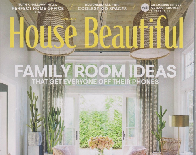 House Beautiful June 2019 Family Room Ideas (Magazine:  Home Decor)