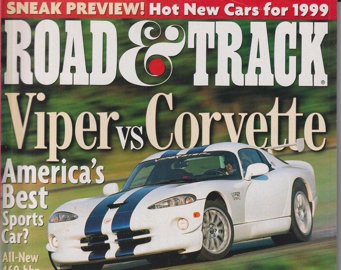Road & Track September 1998 Viper vs. Corvette, Hot New Cars for 1999  (Magazine: Cars, Automotive)
