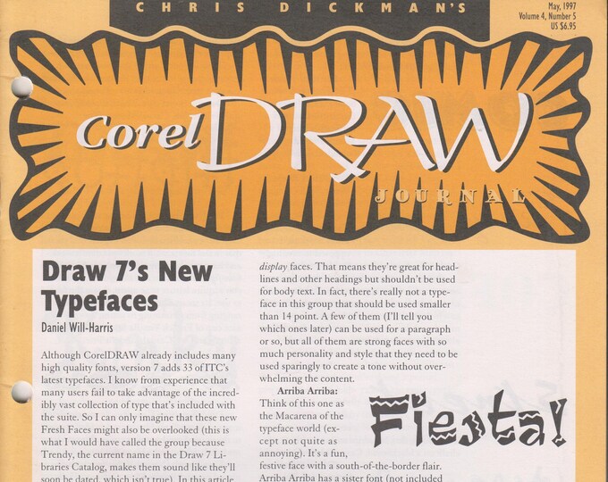 Chris Dickman's Corel Draw Journal May 1997 Draw 7's New Typefaces  (Journal: Computer Graphics)