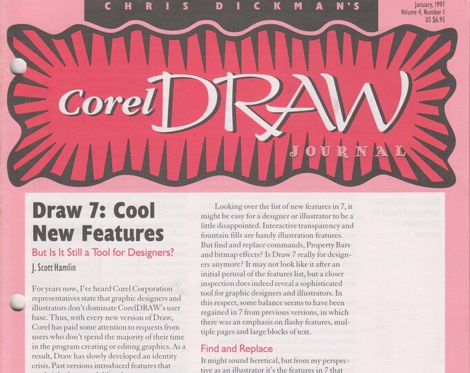 Chris Dickman's Corel Draw Journal January 1997 Draw 7 - Cool New Features (Journal: Computer Art, Computer Graphics)
