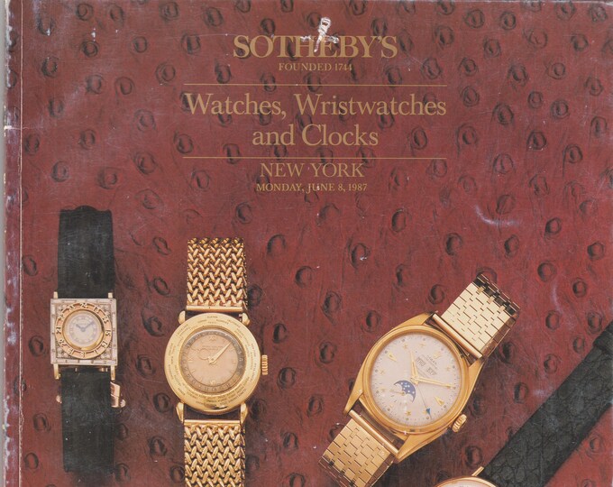 Sotheby's Watches, Wristwatches,  and Clocks New York June 8, 1987 (Trade Paperback: Jewelry, Antiques)