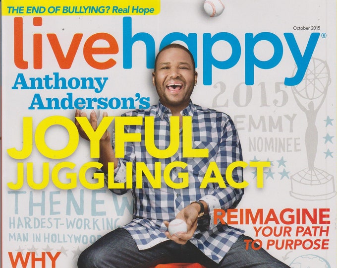 Live Happy October 2015 Anthony Anderson's Joyful Juggling Act  (Magazine, Self-Help, Happiness)