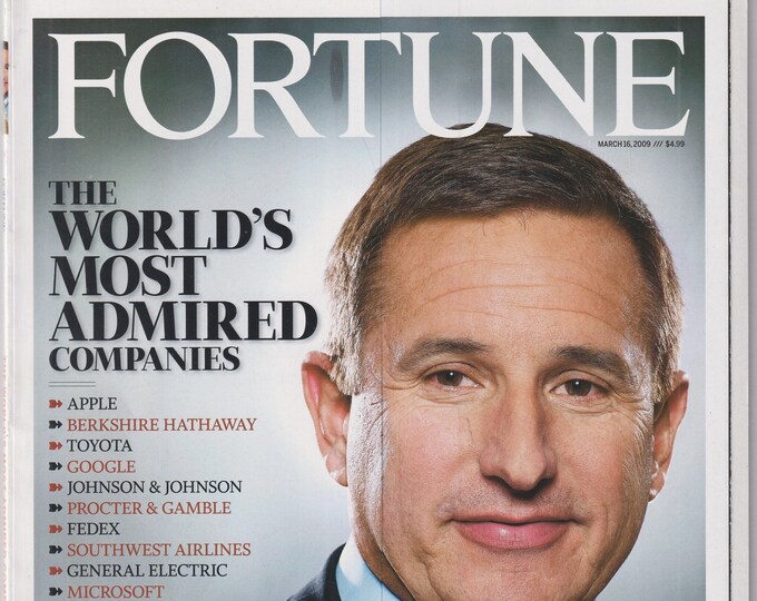 Fortune March 16, 2009 Mark Hurd HP, World's Most Admired Companies (Magazine:  Business, Finance)