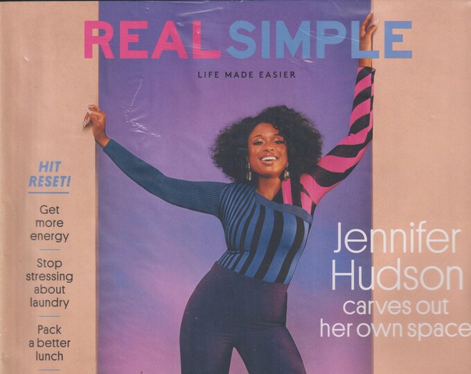 Real Simple September 2023 Jennifer Hudson, Hit Reset,  Stop Stressing  (Magazine: H