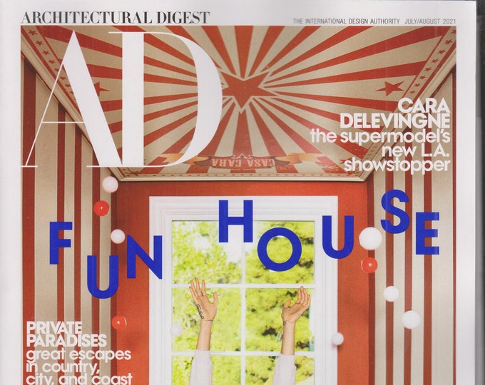 Architectural Digest July August 2021 Cara Delevingne Fun House  (Magazine: Home Decor)
