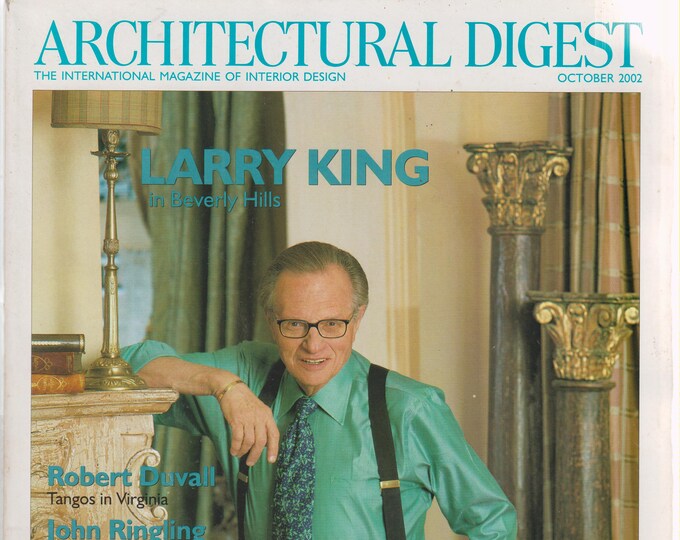 Architectural Digest October 2002 Larry King, Robert Duvall, and More! (Magazine: Home Decor, Interior Design)