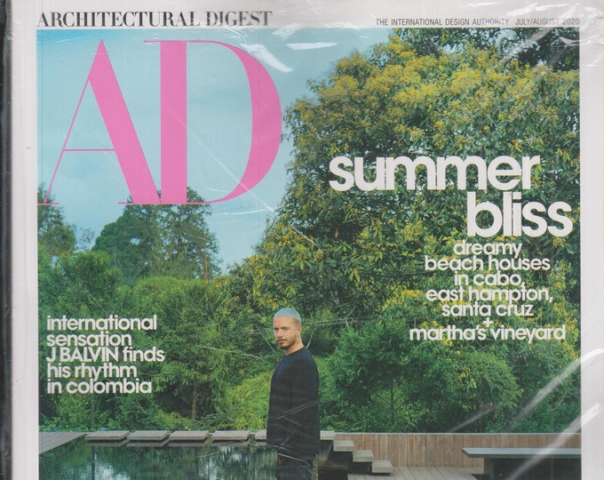 Architectural Digest  July/ August 2020 J Balvin Summer Bliss & AD Celebrity Homes  (Magazine: Home Decor)