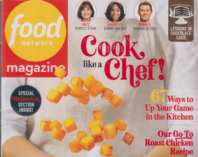 Food Network October 2022 Cook Like A Chef!, Halloween, Pasta Secrets, Chocolate Cake  (Magazine: Cooking, Recipes)