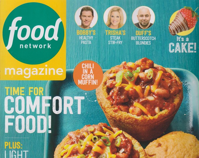 Food Network January February 2016 Time For Comfort Food! Light Dinners, Super Bowl Snacks (Magazine: Cooking, Recipes)