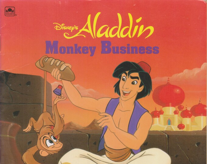 Disney's Aladdin - Monkey Business (Golden Book) (Softcover: Disney, Children's)  1993 "A" Edition