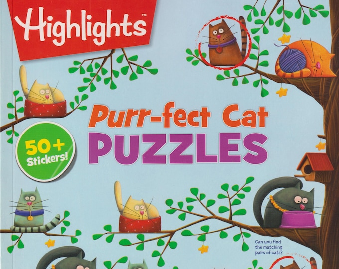 Highlights Purr-fect Cat Puzzles with 50+ Stickers  (Softcover: Children's, Puzzles) 2017