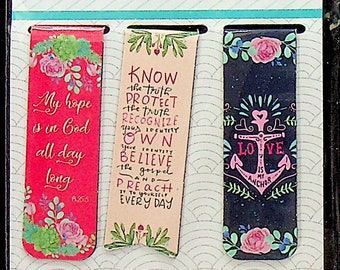 Set of 6 Inspirational Magnetic Bookmarks  (Magnetic Bookmarks)  2021