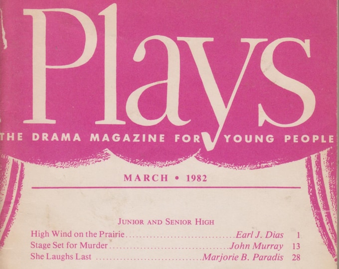 Plays, March 1982 (High Wind on the Prairie, Stage Set for Murder, She Laughs Last, The Rescuers, Car Crazy) (Staplebound: School Plays)