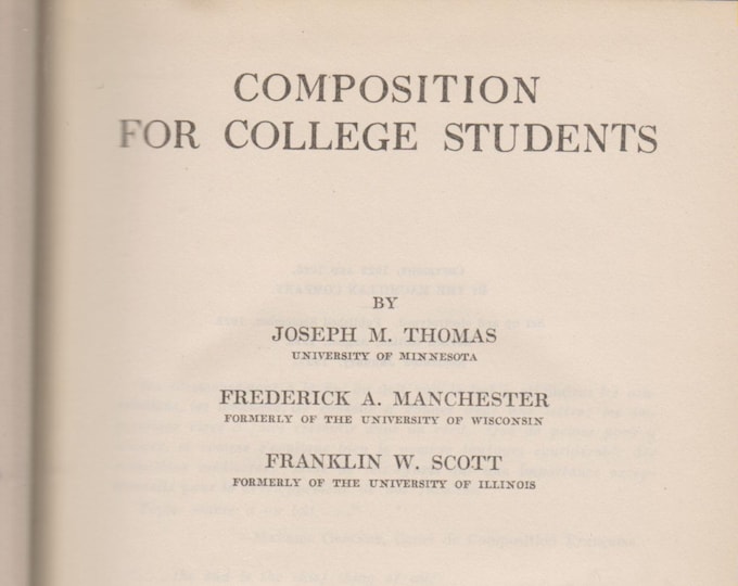 Composition For College Students (Hardcover: Educational) 1927