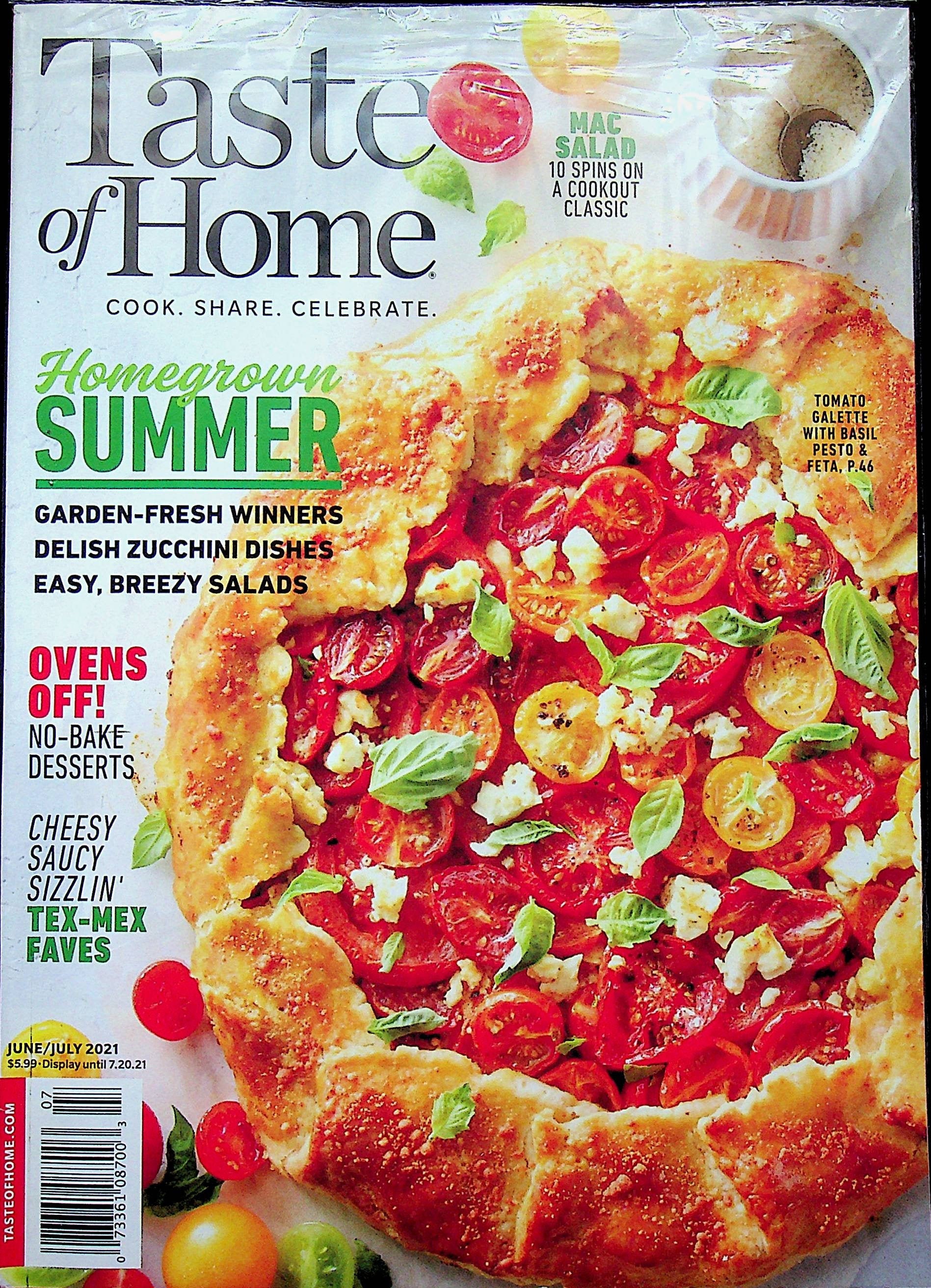 Taste of Home June July 2021 Homegrown Summer (Magazine Cooking, Recipes)