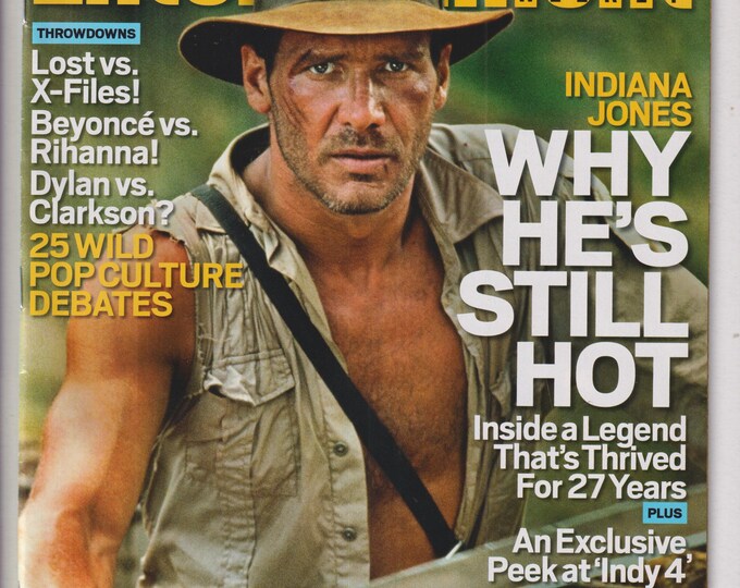 Entertainment Weekly March 14, 2008 Harrison Ford Indiana Jones, Beyonce vs Rihanna,  Lost vs X-Files (Magazine: Movies, Music, Celebrities)