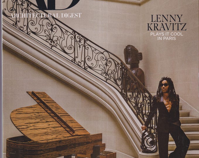 Architectural Digest May 2025 Lenny Kravitz Plays It Cool In Paris Rock Solid  (Magazine: Interior Design, Home Decor)
