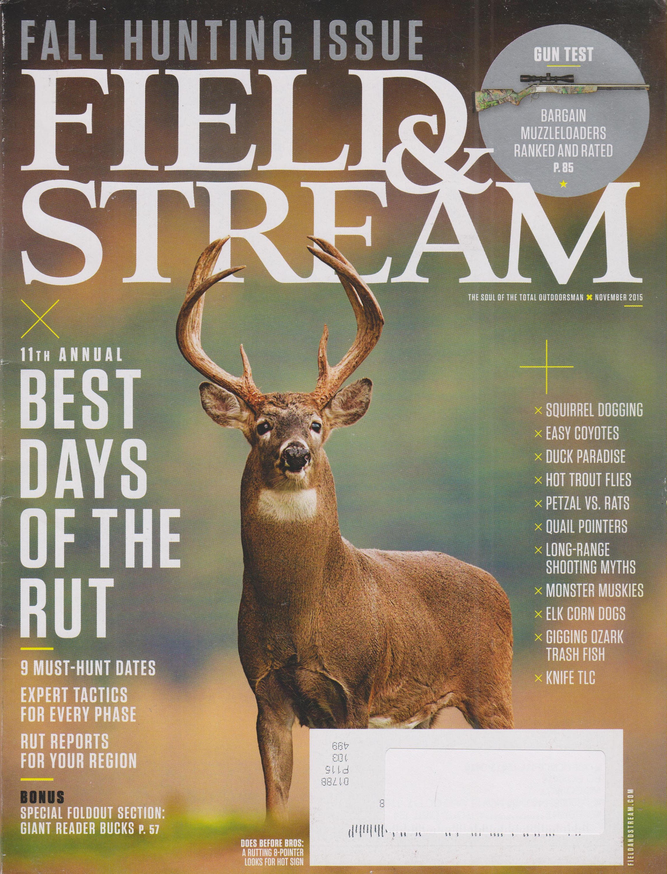 Field & Stream November 2015 Fall Hunting Issue Best Days of the Rut
