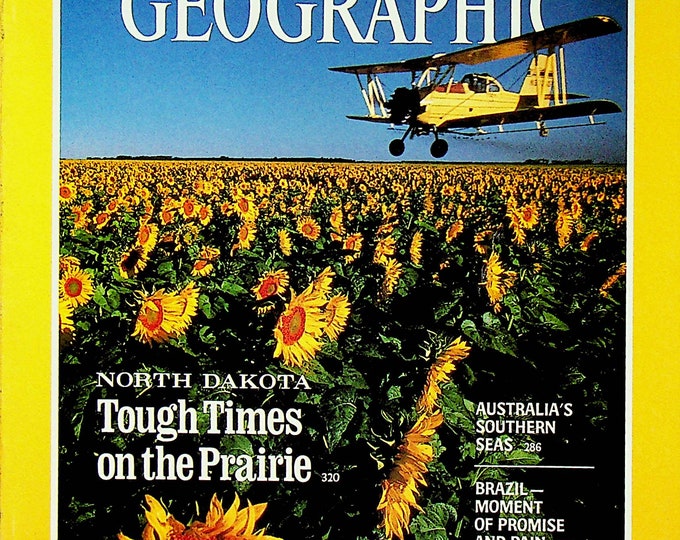 National Geographic March 1987 North Dakota Tough Times, Australia's Southern Seas, Brazil, Monkey, The Bog (Magazine: Nature, Geography)