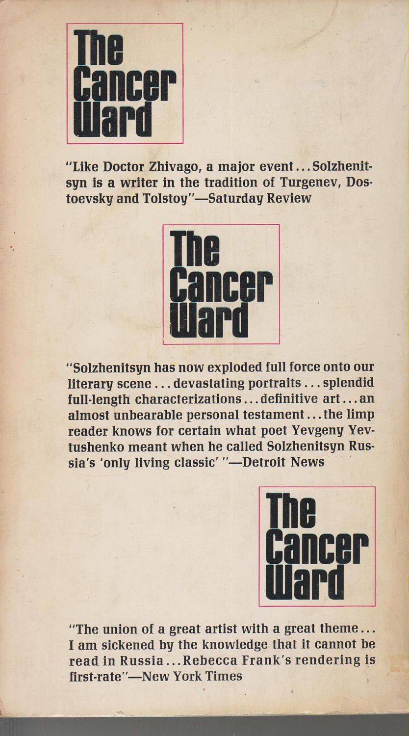 Cancer Ward by Aleksandr Solzhenitsyn Cancer Ward by Aleksandr Solzhenitsyn