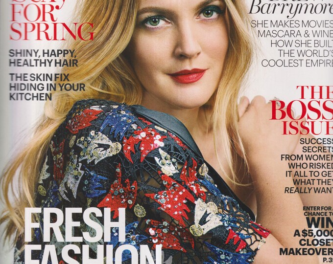 Marie Claire April 2016 Drew Barrymore, The Boss Issue, Fresh Fashion, Sexy for Spring,  (Magazine: Women, Fashion, Lifestyle)