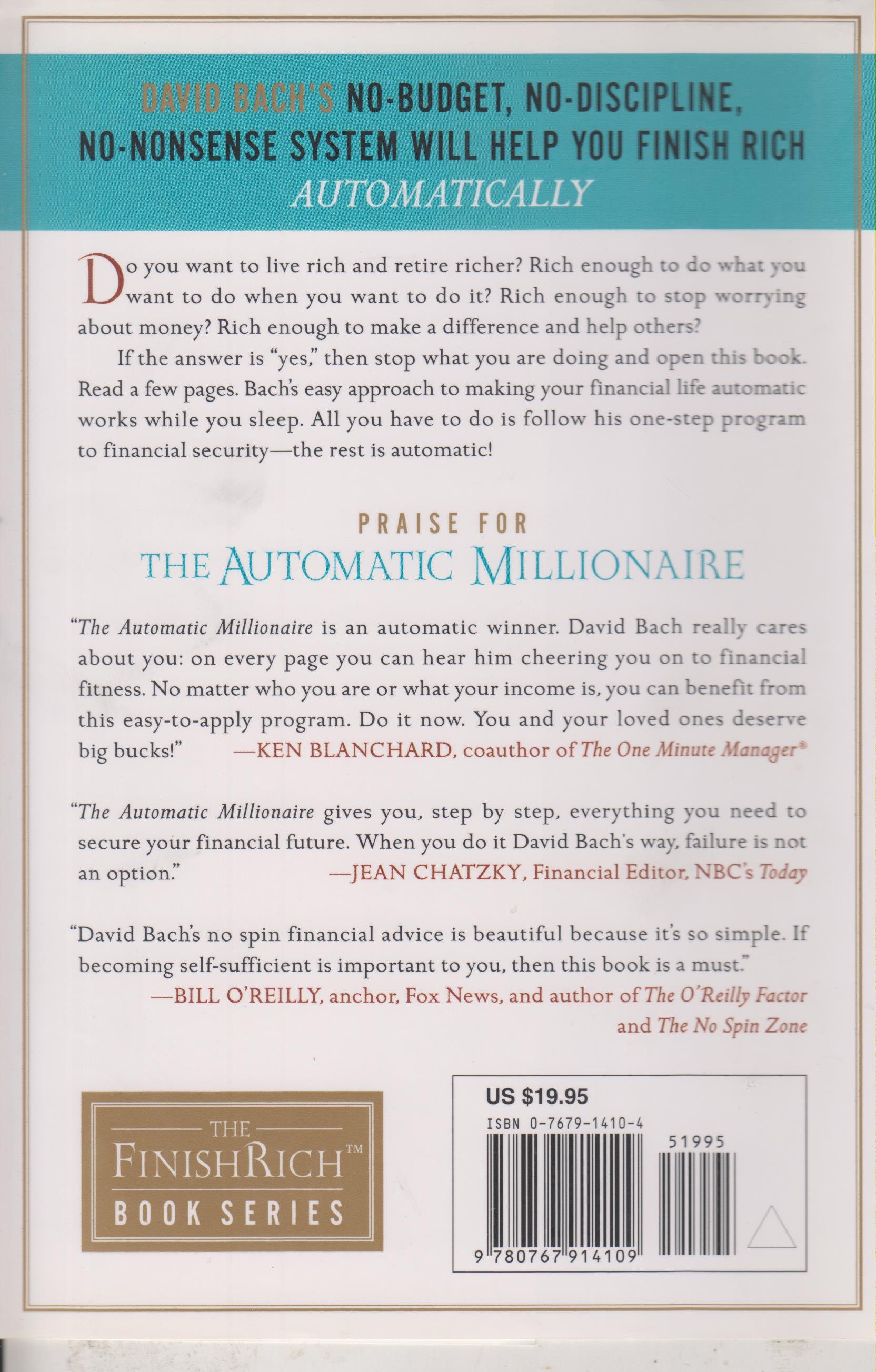 The Automatic Millionaire: A Powerful One-Step Plan to Live and Finish