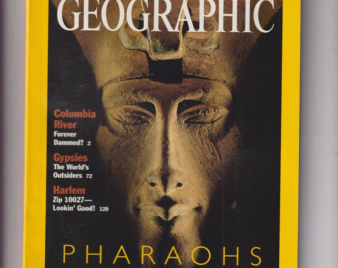 National Geographic and map April 2001 Pharaohs of the Sun, Columbia River, Gypsies, Harlem (Magazine: Nature, History, Geography)