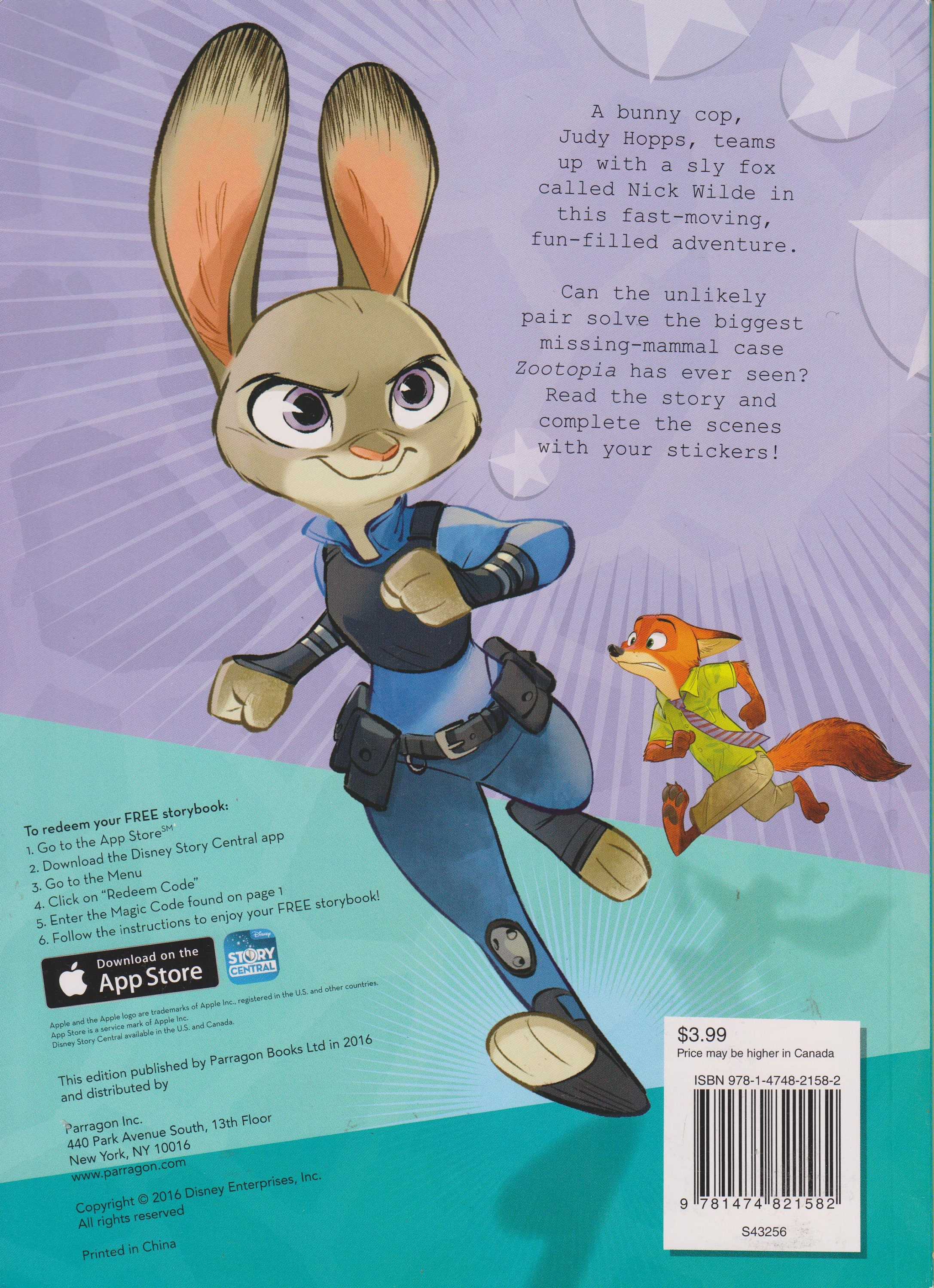 Disney Zootropololis Autocollant Scenes Story Livre de poche-plus de 40 AUTOCOLLANTS