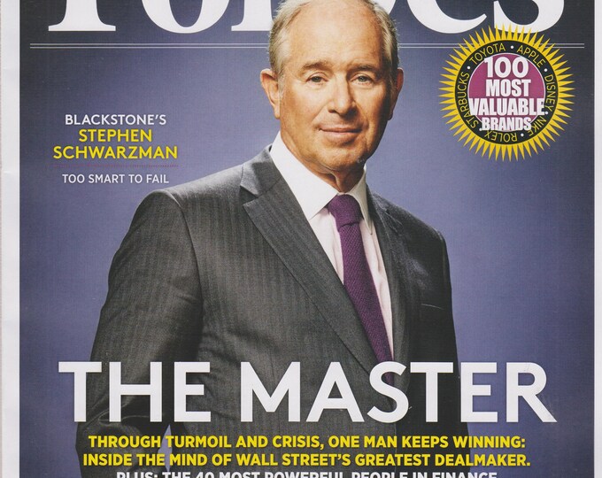 Forbes May 31, 2016 Blackstone's Stephen Schwarzman The Master (Magazine: Business, Finance)